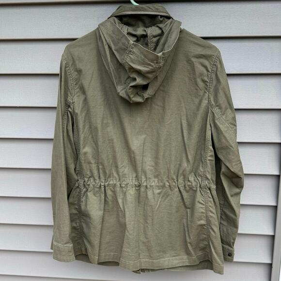 Lands’ End size M Petite Hooded Cargo Utility Jacket - Olive or Army Green - Picture 11 of 16